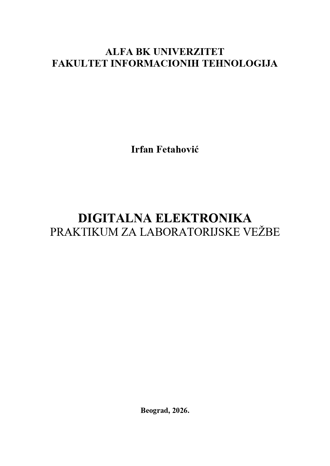 Digitalna elektronika – Irfan Fetahović